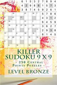 Killer Sudoku 9 X 9 - 250 Central Points Puzzles - Level Bronze