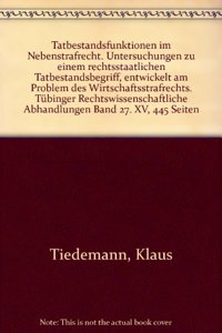 Tatbestandsfunktionen Im Nebenstrafrecht
