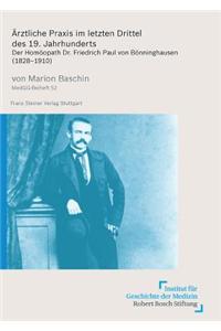 Arztliche Praxis Im Letzten Drittel Des 19. Jahrhunderts