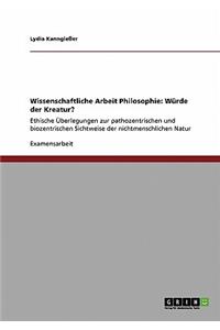 Wissenschaftliche Arbeit Philosophie