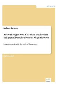 Auswirkungen von Kulturunterschieden bei grenzüberschreitenden Akquisitionen