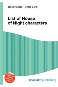 List of House of Night Characters