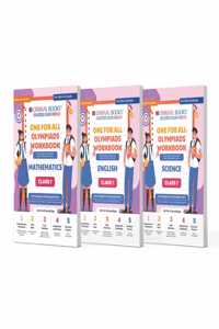 Oswaal One For All Olympiad Workbook Class 7 (Set of 3 Books) Maths Science & English For 2024-25 Exam