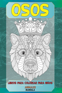 Libros para colorear para niños - Mandala - Animales - Osos