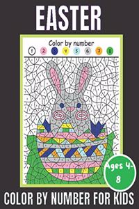 Easter Color By Number for Kids Ages 4-8