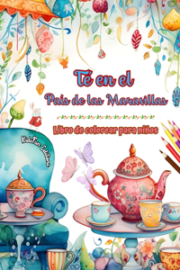 Té en el País de las Maravillas - Libro de colorear para niños - Ilustraciones creativas del encantador mundo del té