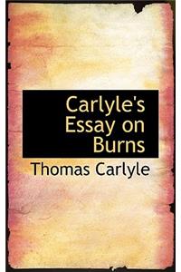 Carlyle's Essay on Burns