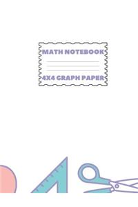 Math Notebook 4x4 Graph Paper
