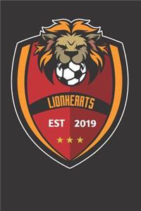 Soccer Ball Lion Hearts Notebook Journal