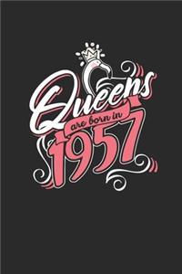 Queens Are Born In 1957: Dotted Bullet Notebook - Birthday Gift or Anniversary Gift Idea