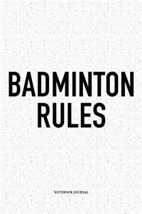 Badminton Rules