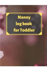 Nanny log book for Toddler