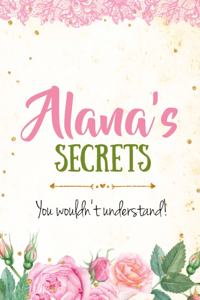 Alana's Secrets personalized name notebook for girls and women