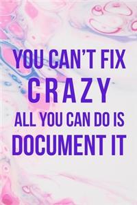 You Can't Fix Crazy All you Can do is Document It