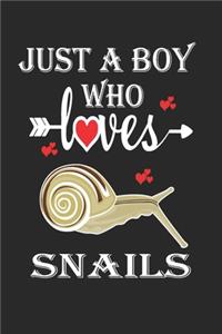 Just a Boy Who Loves Snails: Gift for Snails Lovers, Snails Lovers Journal / Notebook / Diary / Birthday Gift