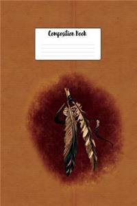 Composition Book Feather Heart: Native American Indian Feather Hair Ties 6 X 9 Graph Ruled Paper Notebook, Appreciation Gift, Quote Journal or Diary Unique Inspirational Gift for Friend or Teacher, End of Year, Retirement, Birthday or Gratitude Pre