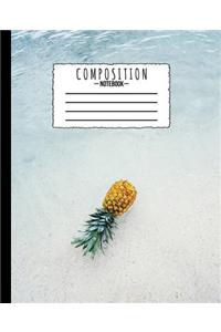 Composition Notebook Pineapple Ocean Beach Sand Design