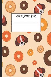 Composition Book: Beagles and Bagels, 200 Pages, College Ruled (7.44 X 9.69)