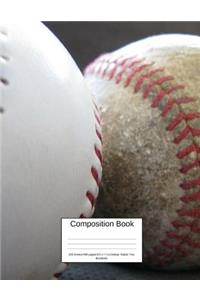 Composition Book 200 Sheets/400 Pages/8.5 X 11 In. College Ruled/ Two Baseballs