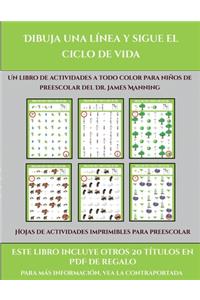 Hojas de actividades imprimibles para preescolar (Dibuja una línea y sigue el ciclo de vida)