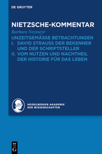 Kommentar Zu Nietzsches Unzeitgemässen Betrachtungen