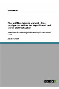 Wer wählt rechts und warum? - Eine Analyse der Wähler der Republikaner und deren Wahlmotivation