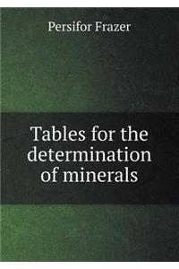 Tables for the Determination of Minerals