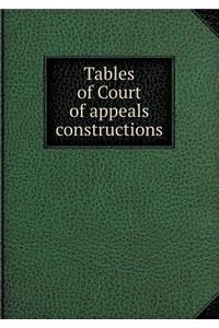 Tables of Court of Appeals Constructions