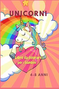 Libro da colorare con unicorni per i bambini