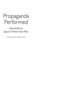 Propaganda Performed: Kamishibai in Japan's Fifteen-Year War