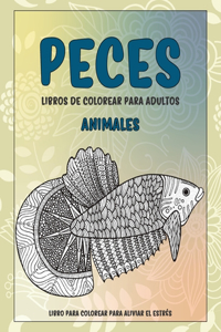 Libros de colorear para adultos - Libro para colorear para aliviar el estrés - Animales - Peces