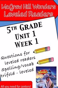 Wonders Leveled Reader Lesson Cards, Grade K