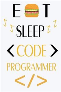 Eat Sleep Code Programmer Notebook