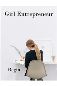 Girl Entrepreneur Begin. Brainstorming Creative Ideas Journal