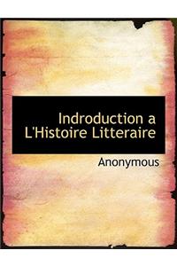Indroduction A L'Histoire Litteraire