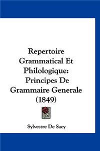 Repertoire Grammatical Et Philologique