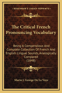 The Critical French Pronouncing Vocabulary