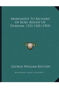 Monument To Richard Of Bury, Bishop Of Durham, 1333-1345 (1903)