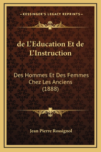 de L'Education Et de L'Instruction