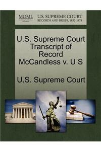 U.S. Supreme Court Transcript of Record McCandless V. U S