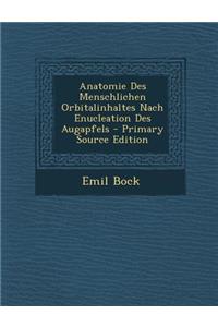 Anatomie Des Menschlichen Orbitalinhaltes Nach Enucleation Des Augapfels