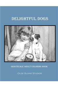 Delightful Dogs Grayscale Adult Coloring Book
