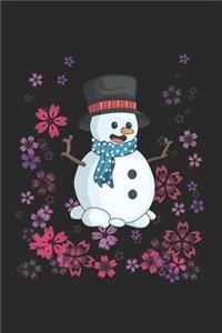 Christmas Snowman Flowers Notebook