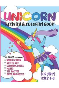 Unicorn Activity and Coloring Book