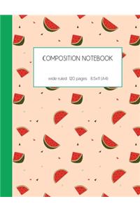 Composition notebook wide ruled 120 pages 8.5x11 (A4)