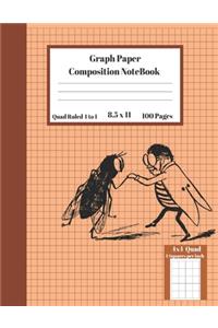 Graph Composition Notebook 4 Squares per inch 4x4 Quad Ruled 4 to 1 / 8.5 x 11 100 Sheets