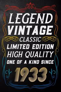 Legend Vintage Classic Limited Edition High Quality One Of A Kind Since 1933