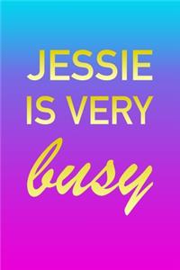 Jessie: I'm Very Busy 2 Year Weekly Planner with Note Pages (24 Months) - Pink Blue Gold Custom Letter J Personalized Cover - 2020 - 2022 - Week Planning - 