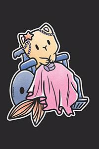 Wheelchair Mermaid Cat Notebook