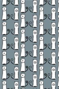 Bullet Journal Notebook for Cat Lovers Funny Tall Cats Pattern 10